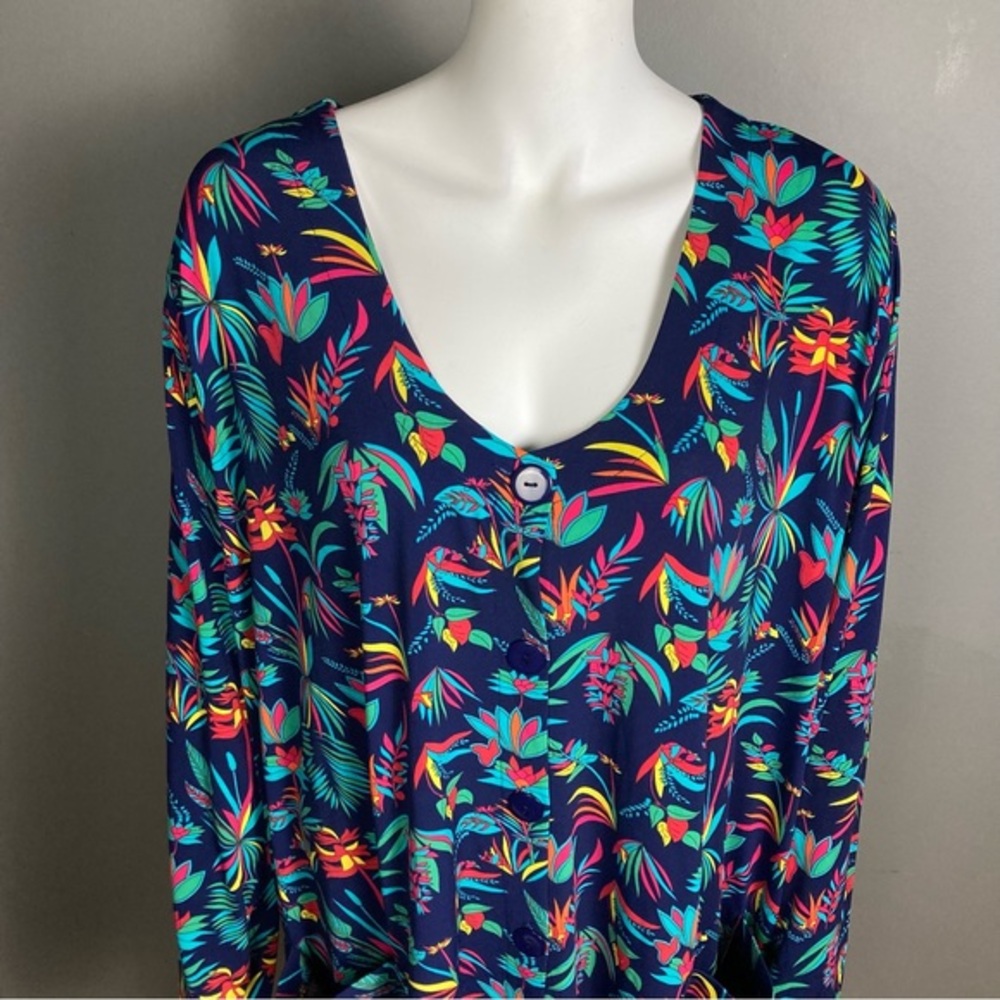NEW Ulla Popkin 2X‎ top dress blue colorful pattern